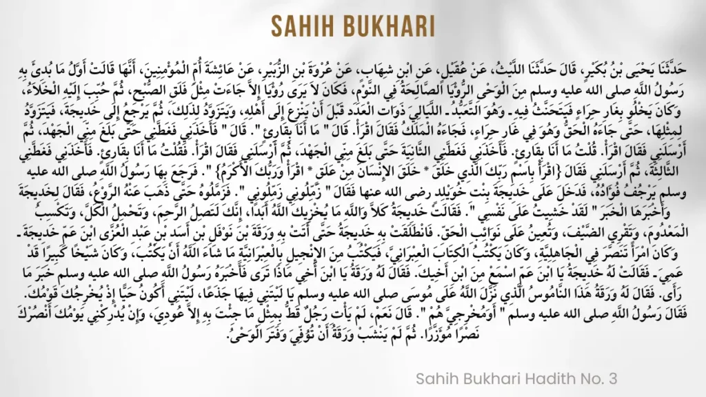 Sahih Bukhari Hadith No. 3