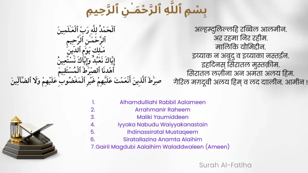 Surah Fatiha in hindi tarjuma tafseer