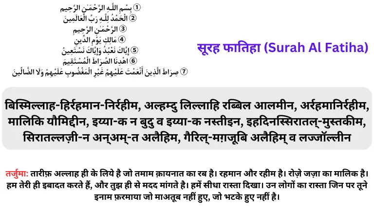 Namaz Ki Surah Hindi Me Pdf - Surah Al-Fatiha